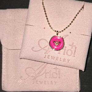 Pink and Gold Gold Filled Pendant Necklace